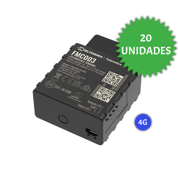 20 UNIDADES RASTREADOR GPS TELTONIKA FMC003 4G