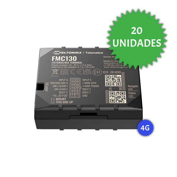 20 UNIDADES RASTREADOR GPS TELTONIKA FMC130 4G